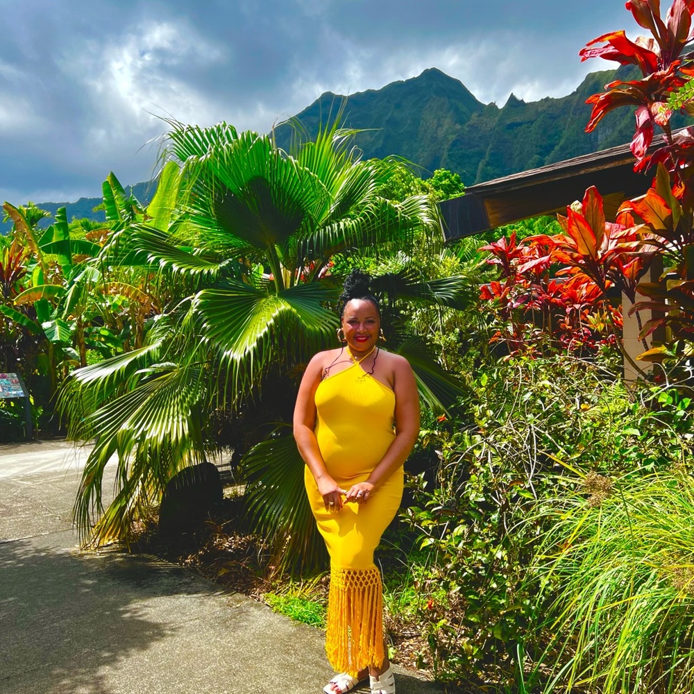 Vibrant Yellow Halter Dress